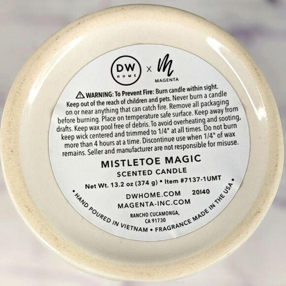 Rae Dunn UNDER THE MISTLETOE Ceramic Cup Candle Holder - Picture 6 of 6